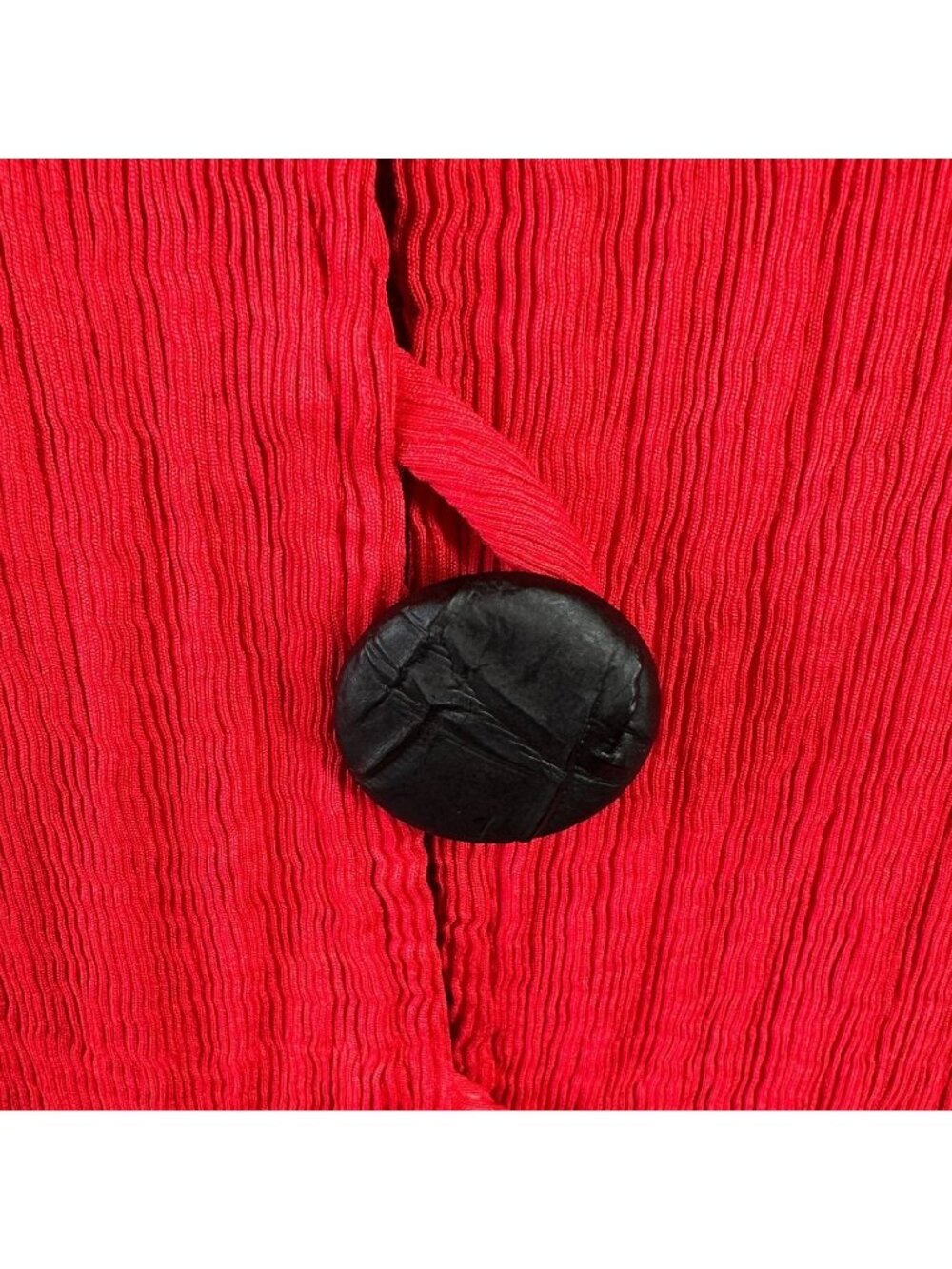 Caroline Rose Textured Red Crinkle Jacket 1X Rayon Blend Made in USA Art to Wear - Picture 6 of 7